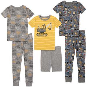 Kids Headquarters Kids' 6-piece Cotton PJ Set Construction